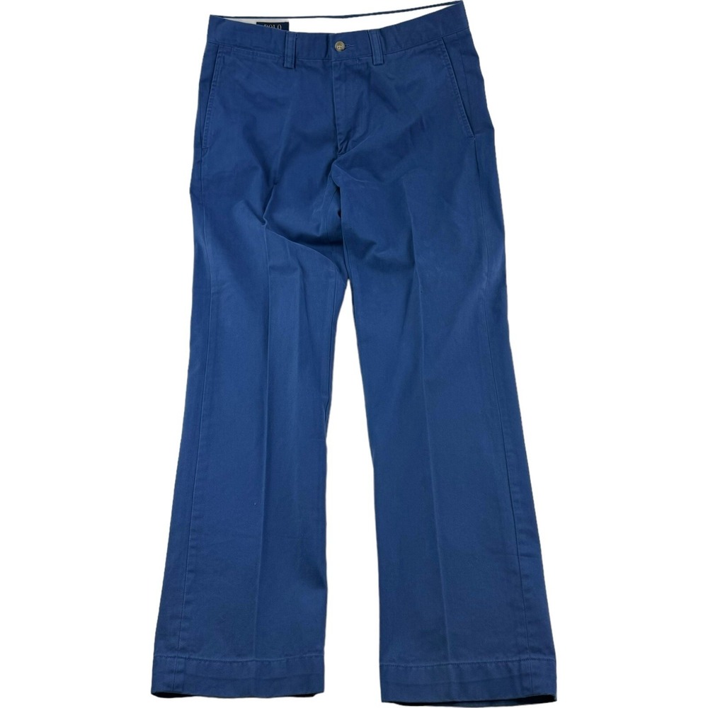 Polo Ralph Lauren Vibrant Blue Slim Fit Cotton‎ Chino Pants Mens Size 32X32